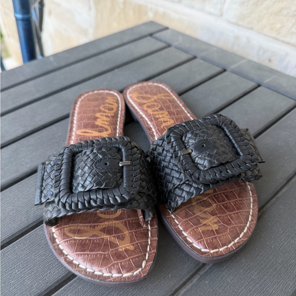 Sam Edelman Ainslie Slide Buckle Sandals - Black 6.5